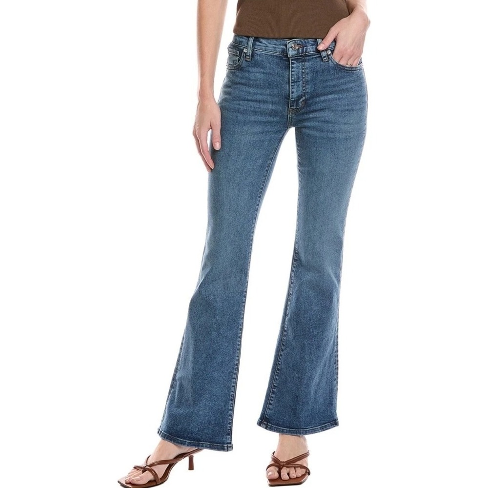 Frame The Icon in Canals Flare Jeans Designer Denim Retro Stretch Boho Size 30 - Picture 1 of 9